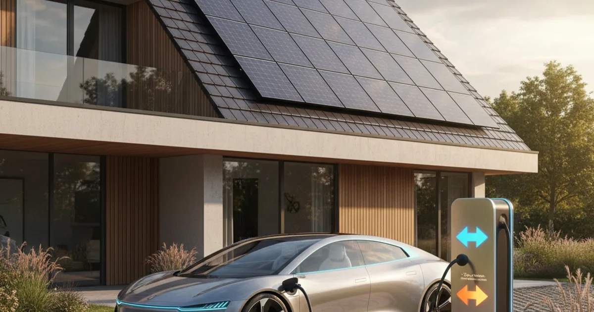 Bidirectioneel laden in België 2026: V2G en V2H uitgelegd Elektrische auto met bidirectionele laadpaal aan een Belgische woning
