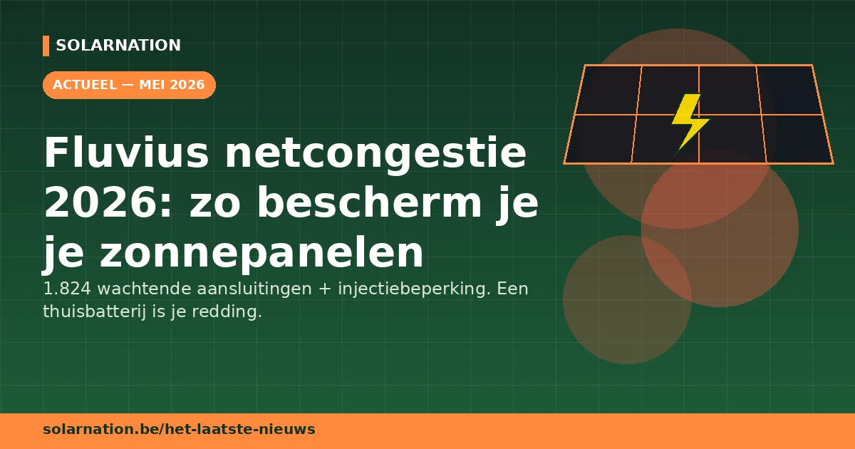 Fluvius netcongestie 2026: zo bescherm je je zonnepanelen Fluvius netcongestie en injectiebeperking