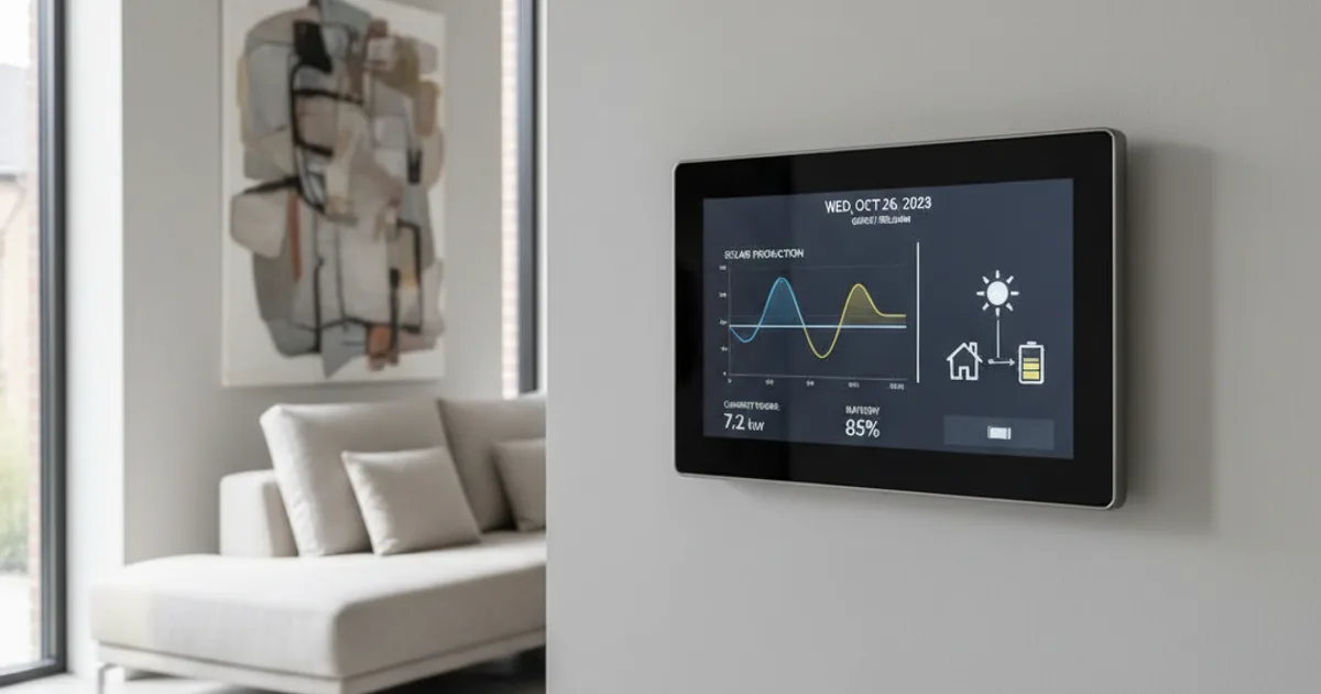 Slimme sturing (EMS): zo haalt je batterij het maximale rendement Smart energy management systeem display aan een woningmuur