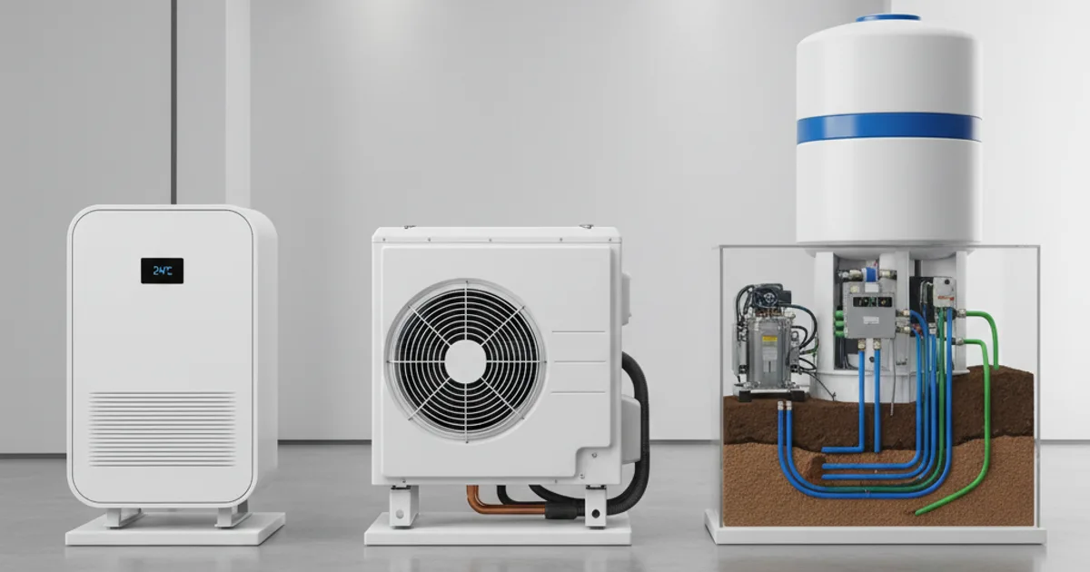 Warmtepomp prijs 2026: compleet overzicht per type Drie types warmtepompen naast elkaar vergeleken
