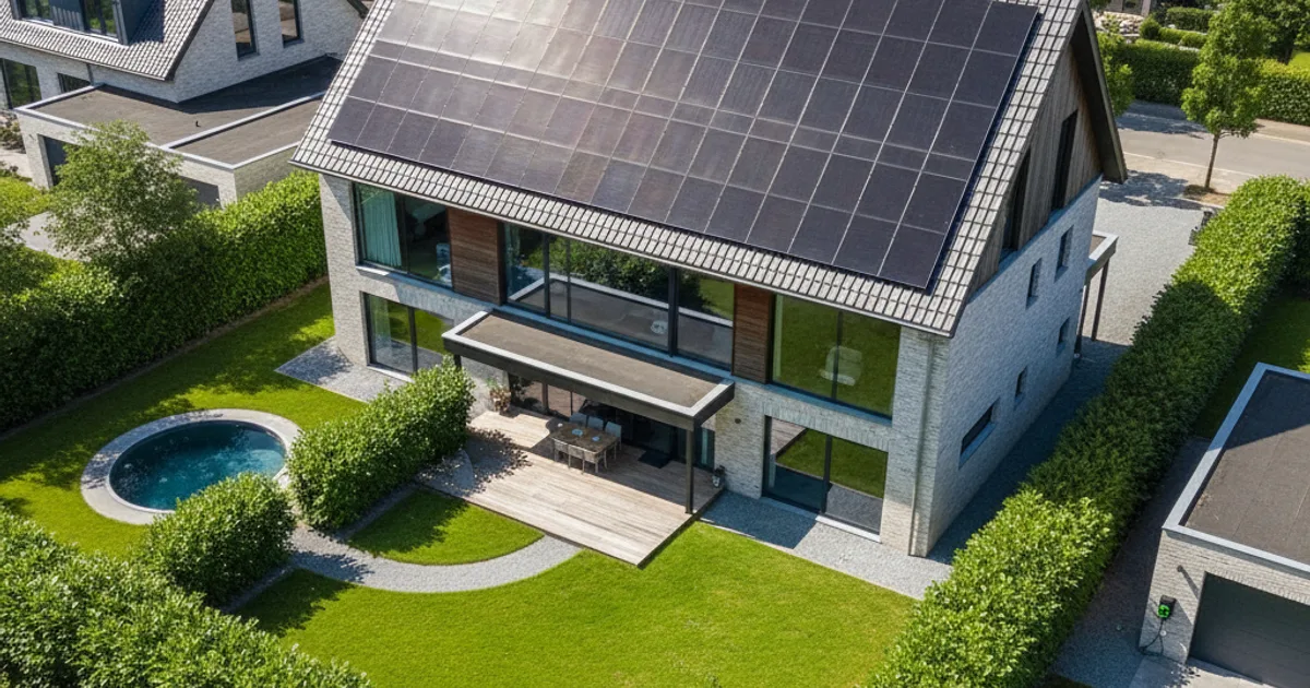 Zonnepanelen prijs 2026: wat kost een installatie echt? Zonnepanelen op een Belgisch dak met een prijsindicatie